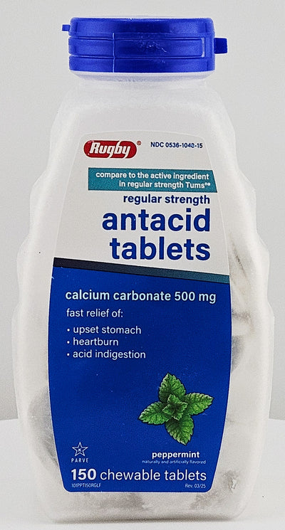 Antacid Tablets 150 Chewable Tablets by Rugby (1 or 3 Pack)