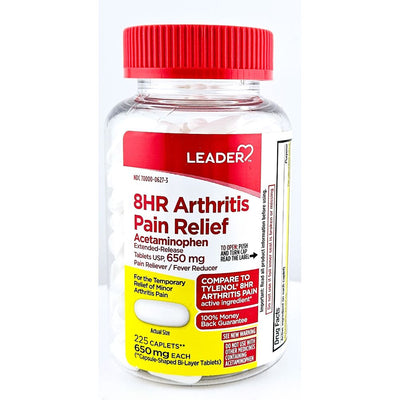 Arthritis Pain Relief 650 mg 225 Caplets by Leader