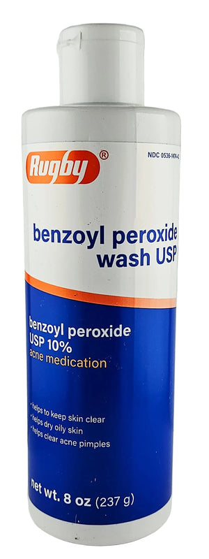 Benzoyl Peroxide Wash 10% by Rugby, 8 fl oz (1 or 3 Pack) - Main product image