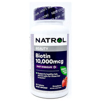 Biotin 10,000 mcg 60 Fast Dissolve Tablets by Natrol - Image 1