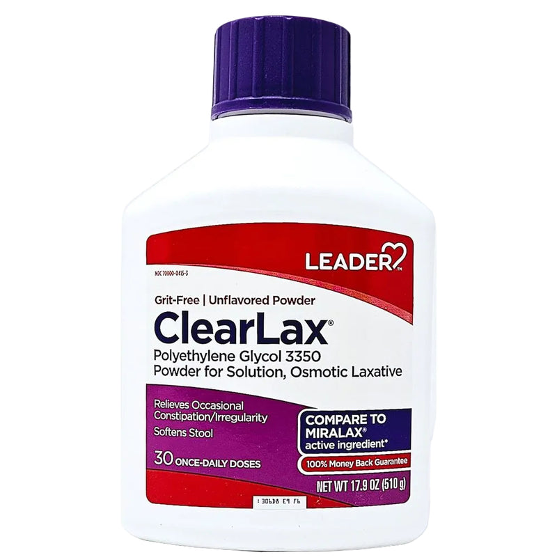 Polyethylene Glycol 3350, 17.9 oz each (1 or 3 Pack) by Leader - Main product image