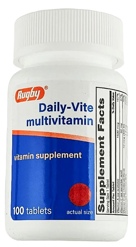 Multivitamin (Daily-Vite) 100 Tablets by Rugby - Main product image