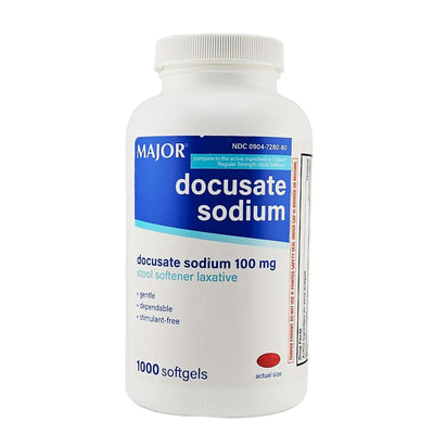 Docusate Sodium 100 mg 1000 Softgels by Major