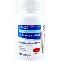 Docusate Sodium 100 mg 100 Softgels by Major - Image 1