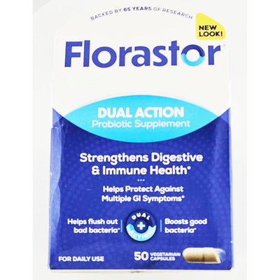 Florastor Daily Probiotic (Dual Action) 500 mg 50 Capsules