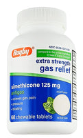 Gas Relief 125 mg 60 Chewable Tablets (Mint Flavor) by Rugby - Image 1