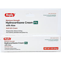 Hydrocortisone Cream with Aloe 1 oz by Rugby (1 or 3 Pack) - Image 1