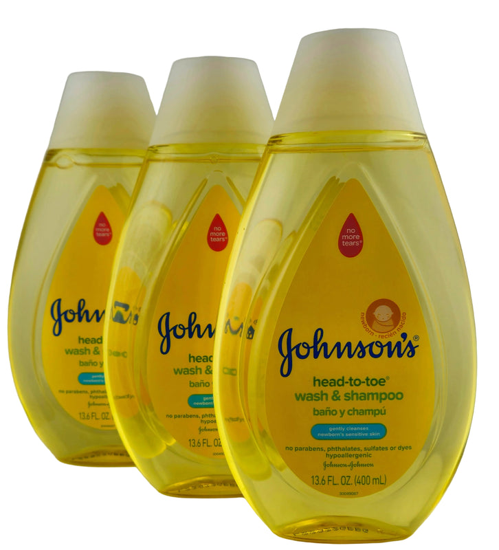 Johnsons baby wash and shampoo, 13.6 fl oz each (3 Pack) - Main product image