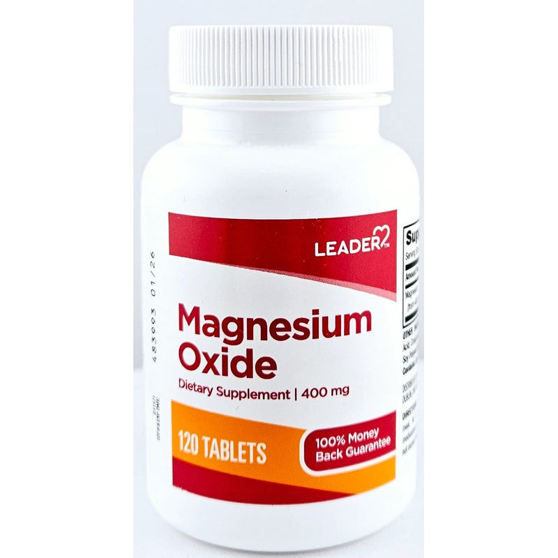 Magnesium Oxide 400 mg 120 Tablets by Leader - Main product image