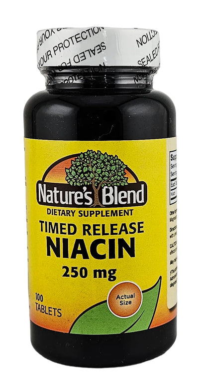 Niacin 250 mg (Timed Release) 100 Tablets by Natures Blend