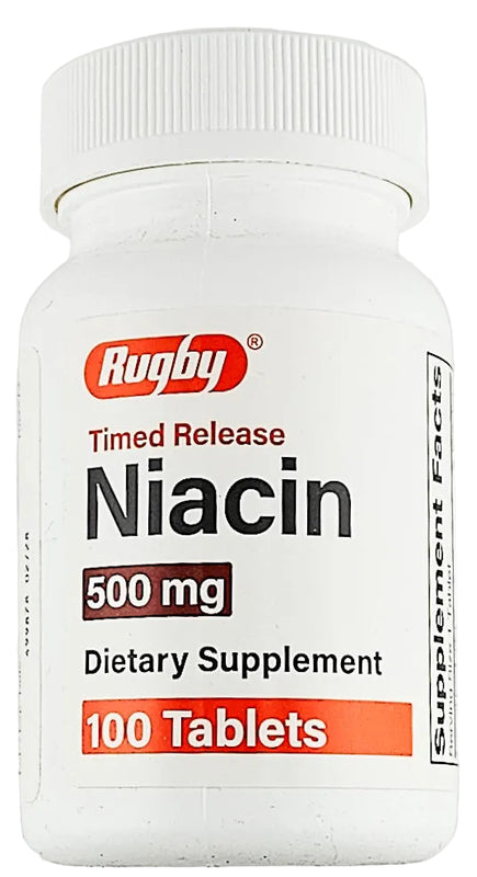 Niacin 500 mg (Timed Release) 100 Tablets by Rugby - Main product image