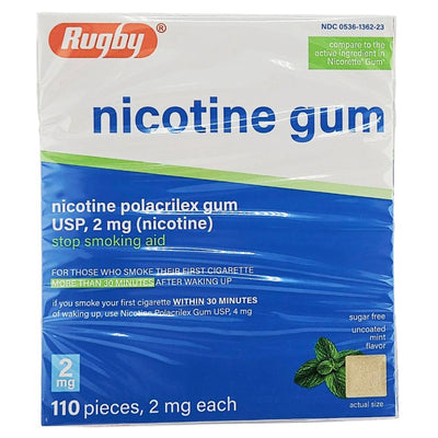 Nicotine Gum 2mg (Uncoated Mint Flavor) 110 Piece