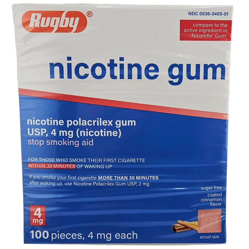 Nicotine Gum 4mg (Coated Cinnamon Flavor) 100 Pieces - Main product image