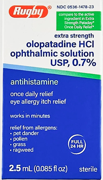 Olopatadine Hydrochloride Ophthalmic Solution 0.7% by Rugby - Main product image