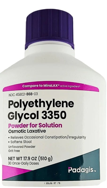 Polyethylene Glycol 3350, 17.9 oz each (1 or 3 Pack) by Padagis - Main product image