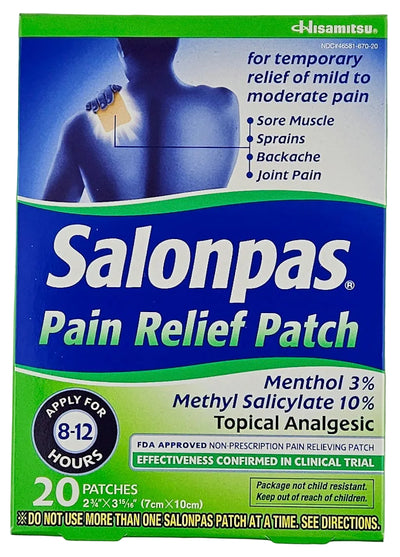 Salonpas Pain Relieving Patch, 20 Patches