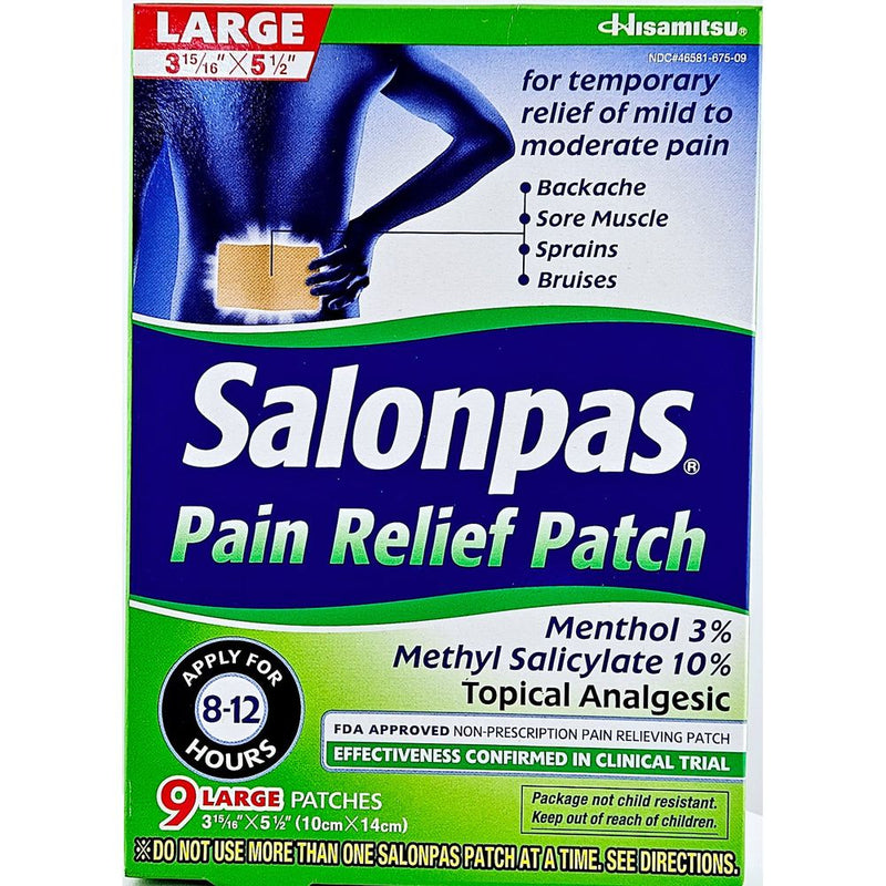 Salonpas Pain Relieving Patch, 9 Large Patches - Main product image