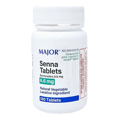 Senna Tablets (Sennosides) 8.6 mg 100 Tablets by Major