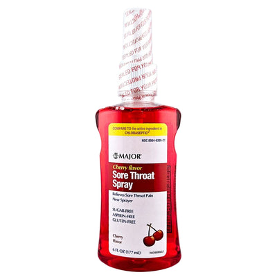 Sore Throat Spray (Cherry Flavor) by Major (1,3 or 6 Pack)