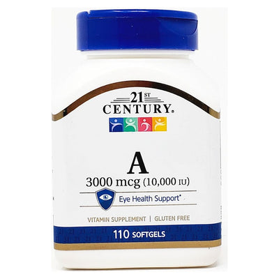 Vitamin A 3000 mcg (10,000 IU) 110 Softgels by 21st Century