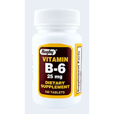Vitamin B6, 25 mg 100 Tablets by Rugby