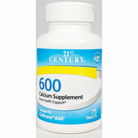Calcium (Carbonate) 600 mg, 75 Tablets by 21st Century - Image 1