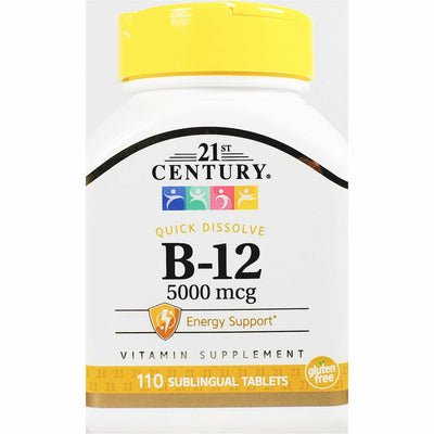 Vitamin B12 5000 mcg (Quick Dissolve) 110 Sublingual Tablets by 21st Century