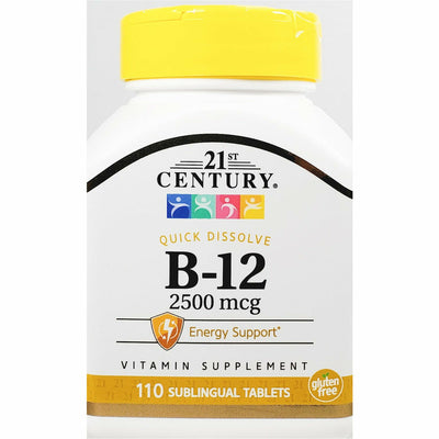 Vitamin B12 2500 mcg (Quick Dissolve) 110 Sublingual Tablets by 21st Century
