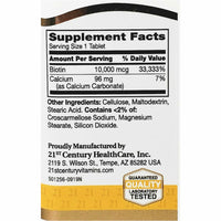 Biotin 10000 mcg 120 Tablets by 21st Century - Image 2
