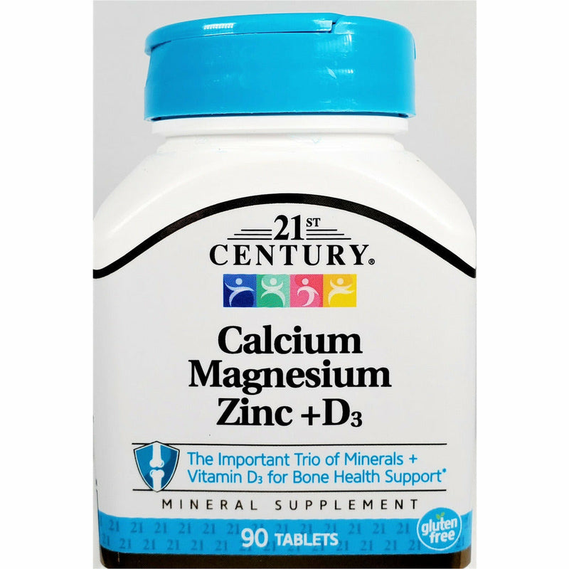Calcium, Magnesium, Zinc plus D3 90 Tablets by 21st Century - Main product image