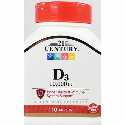 Vitamin D3, 250 mcg (10000 IU) 110 Tablets by 21st Century