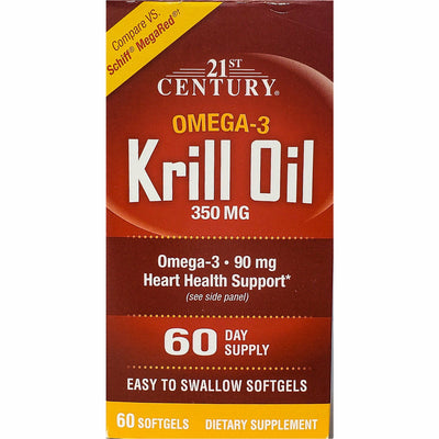 Krill Oil 350 mg (Omega-3) 60 Softgels by 21st Century