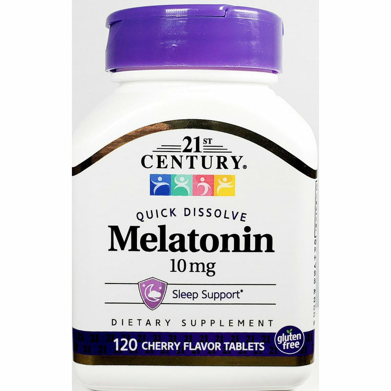 Melatonin 10 mg (Quick Dissolve), 120 Cherry Flavor Tablets by 21st Century - Main product image