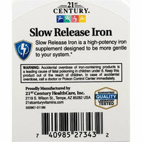 Slow Release Iron, 45 mg 60 Tablets by 21st Century - Image 4