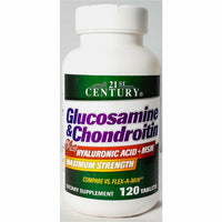Glucosamine & Chondroitin Plus Hyaluronic Acid and MSM, 120 Tablets by 21st Century - Image 1