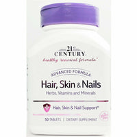 Hair, Skin & Nails Supplement, 50 Tablets by 21st Century - Image 1