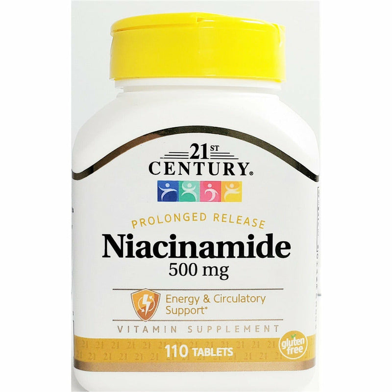 Niacinamide 500 mg (Prolonged Release) 110 Tablets by 21st Century - Main product image