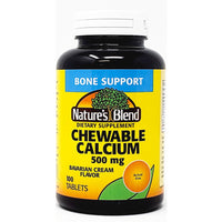 Calcium 500 mg 100 Chewable Tablets by Natures Blend - Image 1