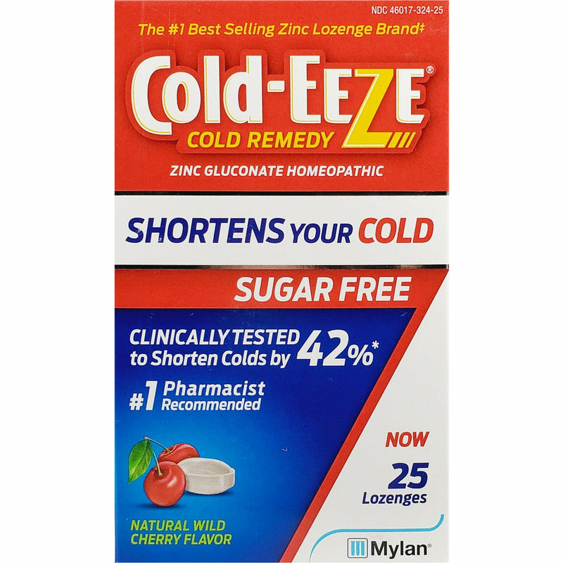 Cold-Eeze with Zinc, (Sugar Free) Wild Cherry Flavor 25 Lozenges - Main product image