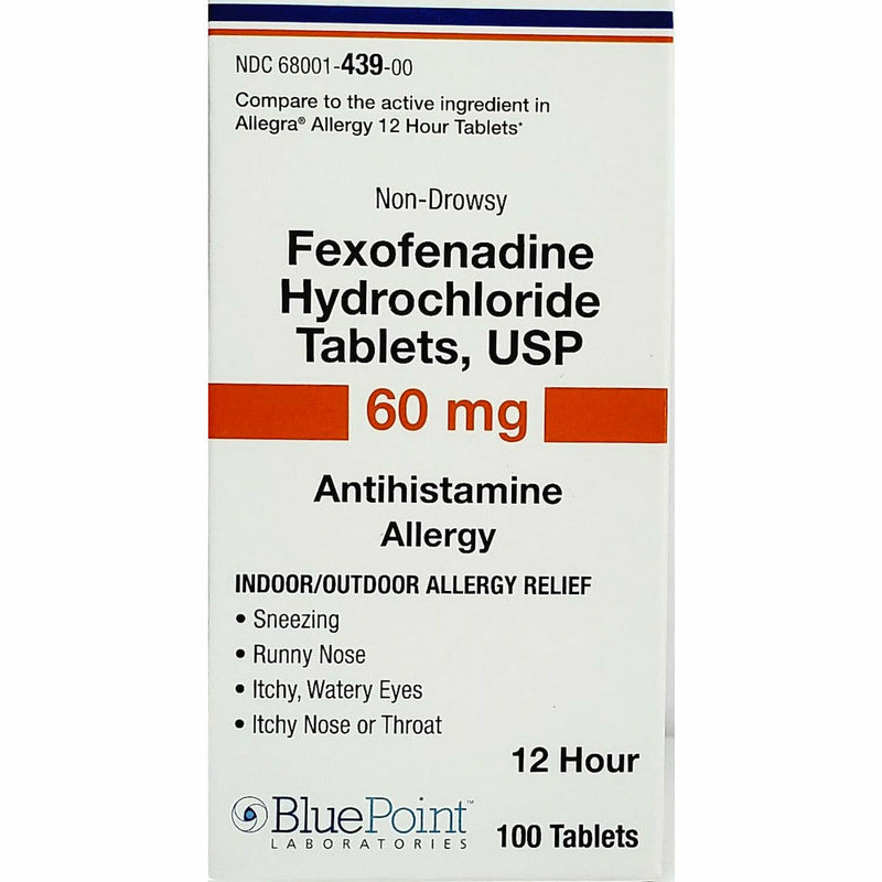 Fexofenadine Hydrochloride 60 mg 100 Tablets - Main product image