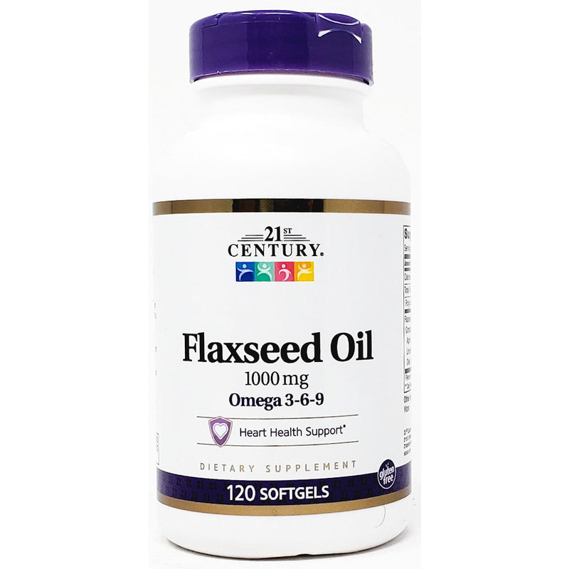 Flaxseed Oil 1000 mg 120 Softgels by 21st Century - Main product image