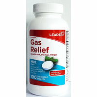 Gas Relief Simethicone 80 mg 100 Chewable Tablets by Leader - Image 1