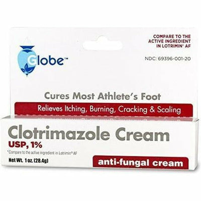 Clotrimazole Cream, 1 oz each by Globe (1, 3 or 6 Pack)