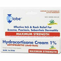 Hydrocortisone Cream 1% with Aloe by Globe (1 or 3 Pack) - Image 1