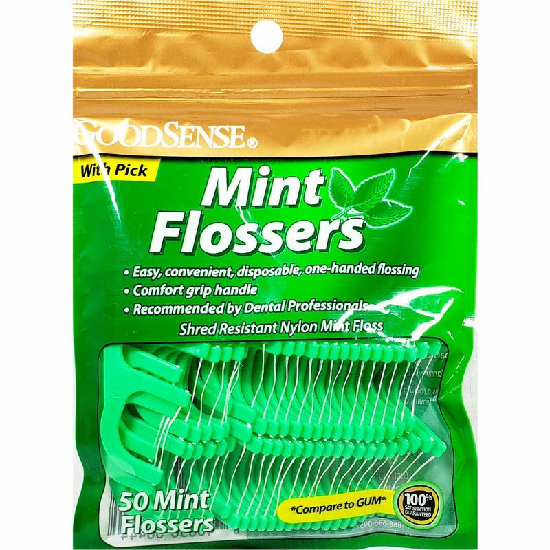 Mint Flossers 50 Count by GoodSense - Main product image