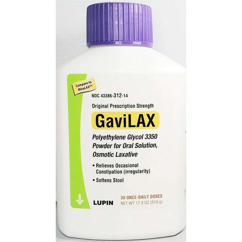 GaviLax Polyethylene Glycol 3350, 17.9 oz Each (1 or 3 Pack) by Lupin - Main product image