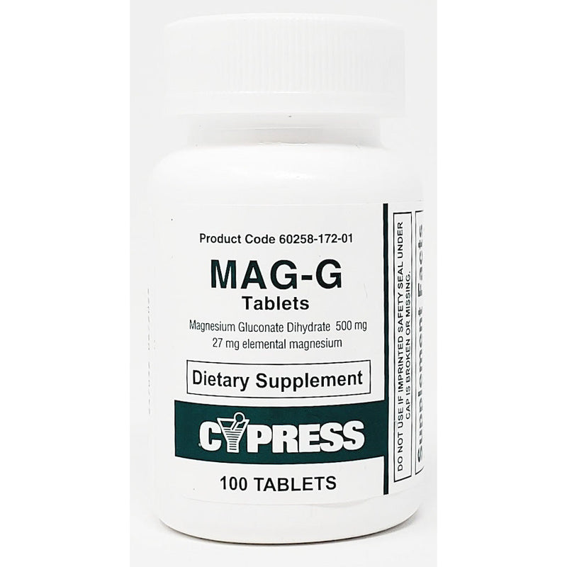 Magnesium Gluconate (MAG-G) 500 mg 100 Tablets by Cypress - Main product image