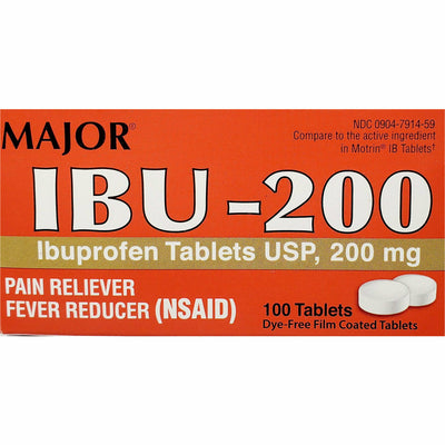 Ibuprofen 200 mg 100 Coated Tablets by Major