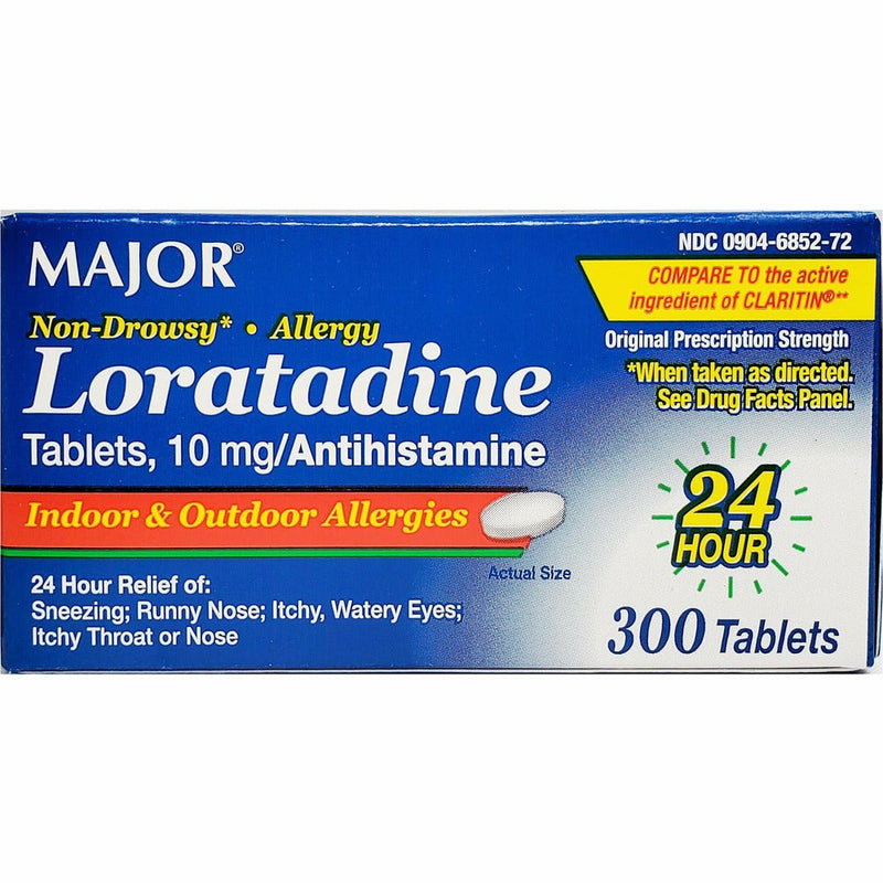 Loratadine 10 mg, 300 Tablets by Major - Main product image