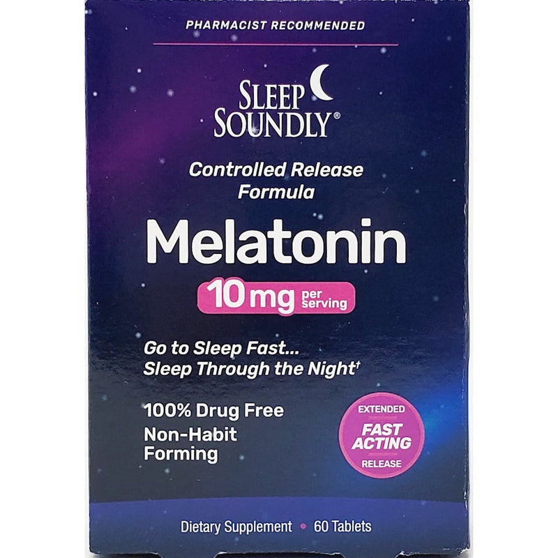 Melatonin 10 mg (Time Release) 60 Tablets by Sleep Soundly - Main product image